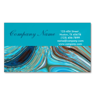 western country turquoise swirls watercolor magnetic business card
