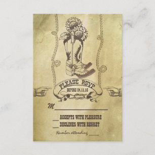 western country wedding RSVP Card