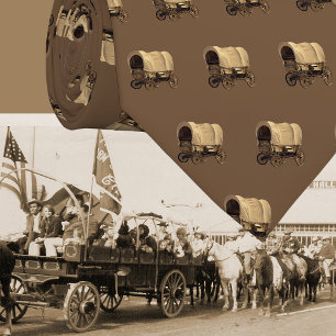 Western Covered Wagon Cowboy Trail Ride Tie