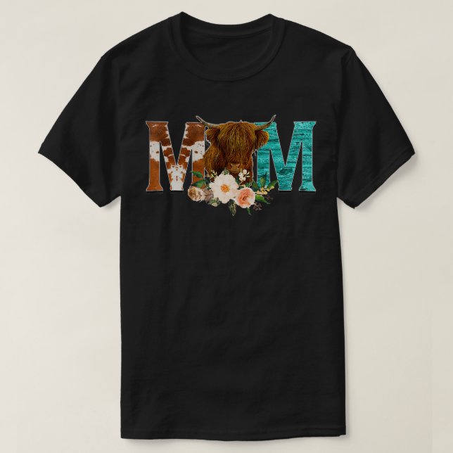 Western Cow Mum  T-Shirt (Design Front)