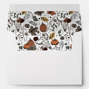 Western Cow Skull Fall Harvest Pattern Envelope