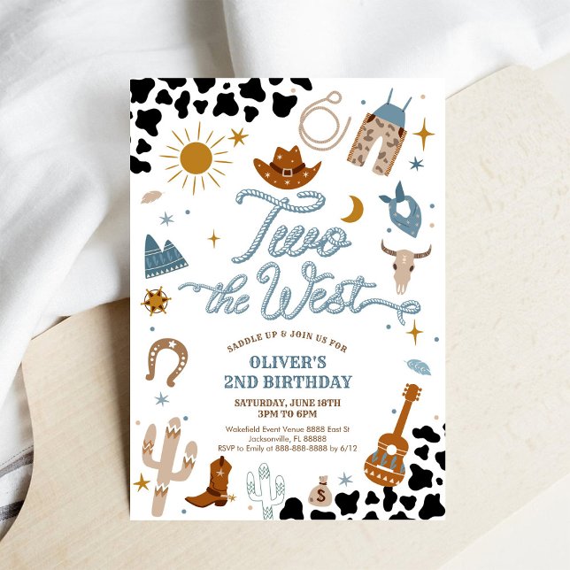 Western Cowboy 2nd Birthday Invitation (Creator Uploaded)