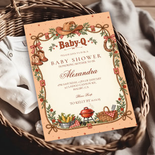 Western Cowboy Baby-Q Baby Shower Invitation