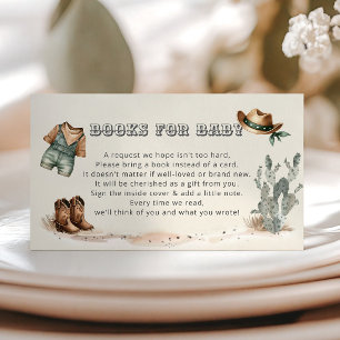 Western Cowboy Baby Shower Books For Baby Enclosure Card