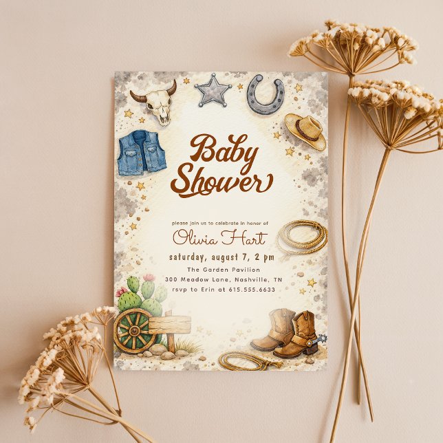 Western Cowboy Baby Shower Invitation (Creator Uploaded)