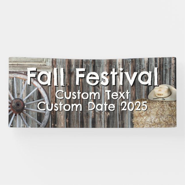 Western Cowboy Barn Tapestry Banner (Horizontal)