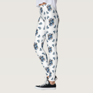 Western Cowboy Bear - Blue Bear with Floral Bandan Leggings