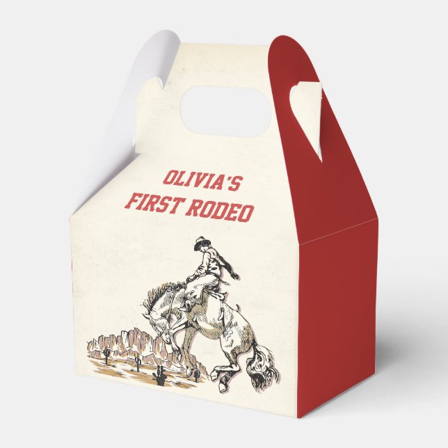 Western Cowboy Birthday Party Favour Box (Front Side)
