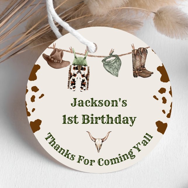 Western Cowboy Birthday Party Favour Tags (Creator Uploaded)