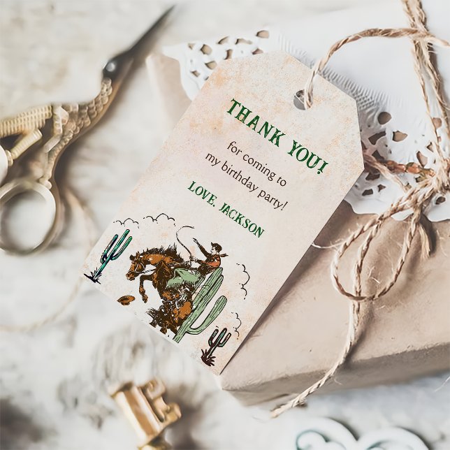  Western Cowboy Birthday Party  Gift Tags (Creator Uploaded)