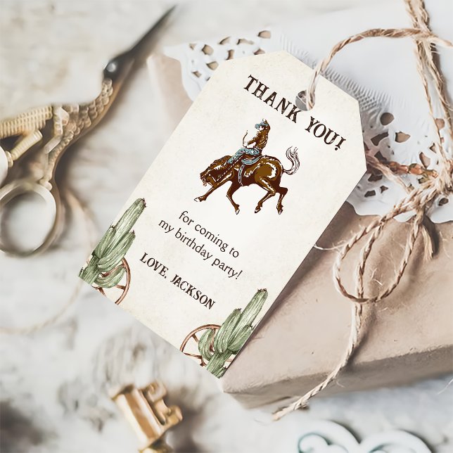  Western Cowboy Birthday Party  Gift Tags (Creator Uploaded)