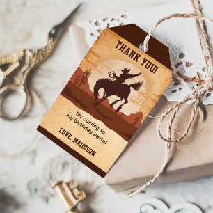 Western Cowboy Birthday Party Gift Tags