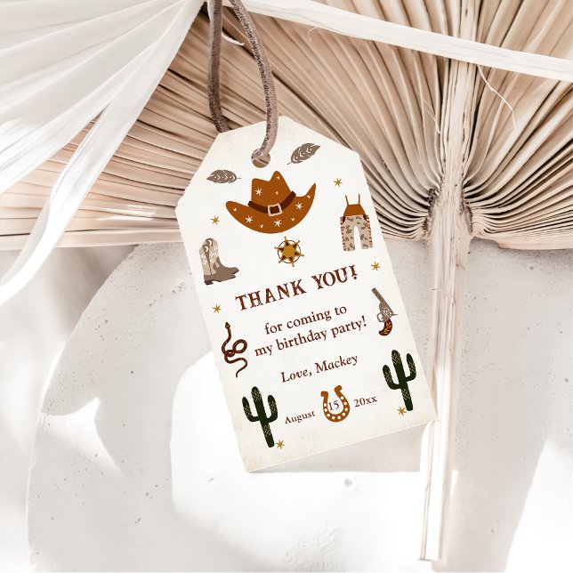 Western Cowboy Birthday Party  Gift Tags (Creator Uploaded)