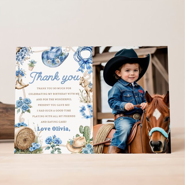Western Cowboy Birthday Party Thank You Card (Creator Uploaded)
