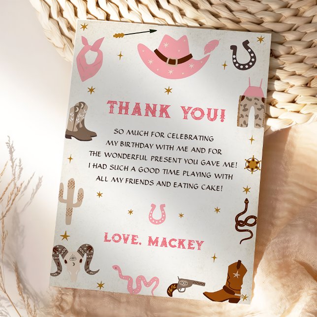 Western Cowboy Birthday Party Thank You Card (Creator Uploaded)