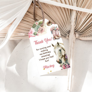Western Cowboy Birthday Party Thank You Favor Gift Tags