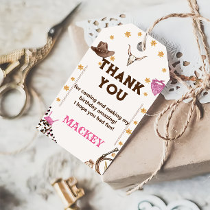 Western Cowboy Birthday Party Thank You Favour Gift Tags