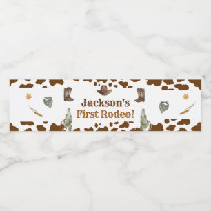 Western Cowboy Birthday Party Water Bottle Label