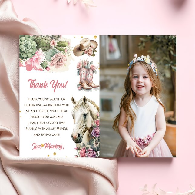 Western Cowboy Birthday Thank You Card (Creator Uploaded)