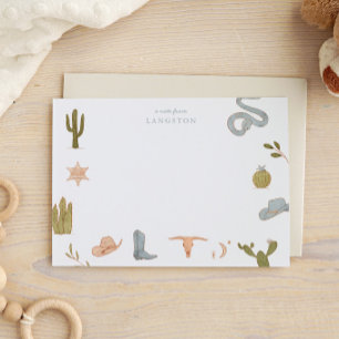 Western Cowboy Blue Kids Card