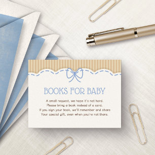 Western Cowboy Blue Shower Books for Baby Enclosure Card