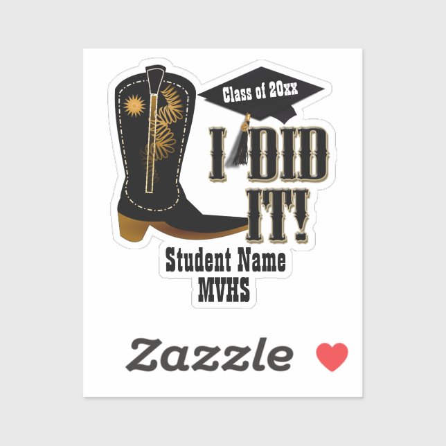 Western Cowboy Boot - Graduation (Sheet)