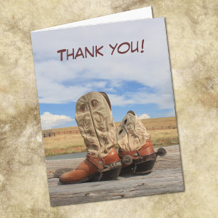 Western Cowboy Boot Thank You Card
