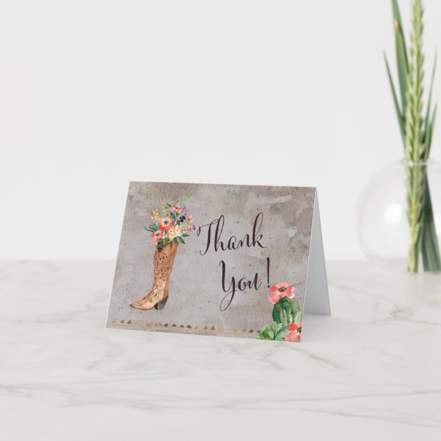 Western Cowboy Boot THank you note (Front)