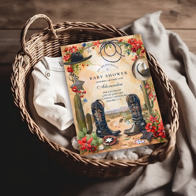 Western Cowboy Boots Baby Shower Invitation (Creator Uploaded)