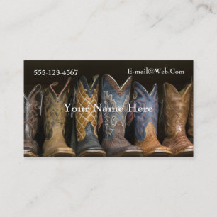 Western Cowboy Boots Business Card Template