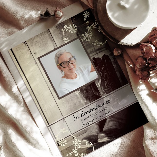 Western Cowboy Boots Death Anniversary Memorial Invitation (Creator Uploaded)