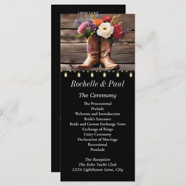 Western Cowboy Boots Floral Elegant Mason Jar (Front/Back)