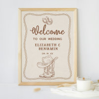 Western Cowboy Boots Horseshoe Wedding Welcome