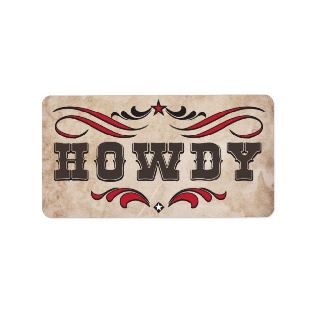 Western Cowboy Boots & Howdy Labels (Front)