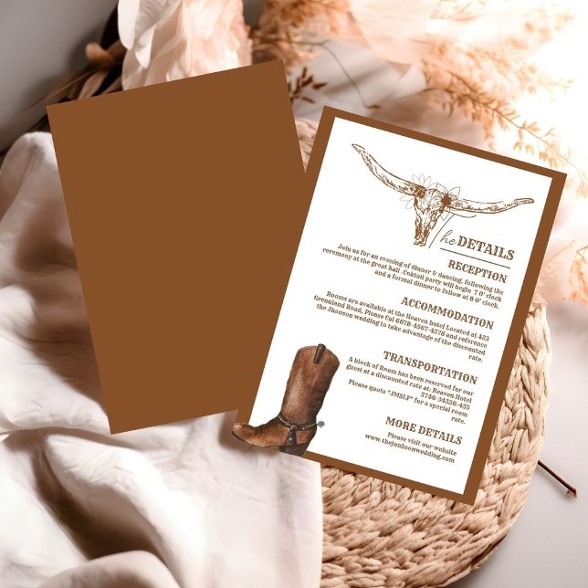 Western Cowboy Botts Wedding Details Enclosure Card (Creator Uploaded)