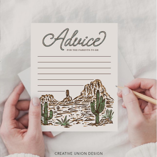 Western Cowboy Boy Baby Shower Advice Cards (Creator Uploaded)