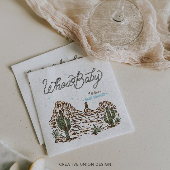 Western Cowboy Boy Baby Shower Napkin (Creator Uploaded)