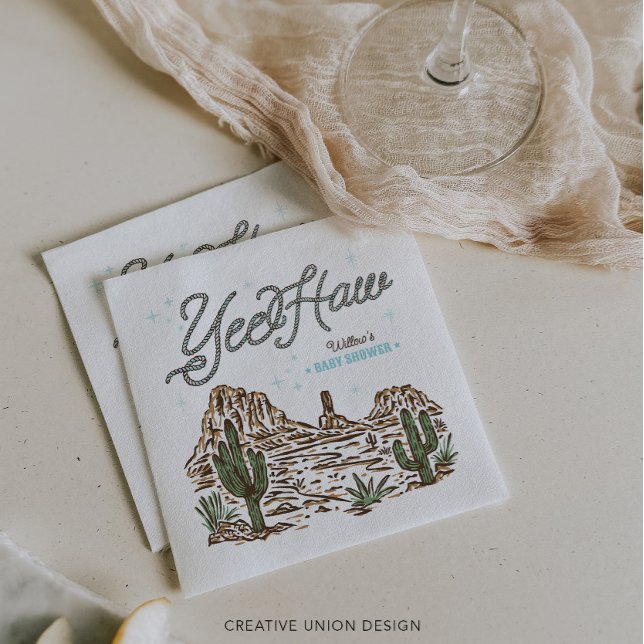 Western Cowboy Boy Baby Shower Napkin (Creator Uploaded)