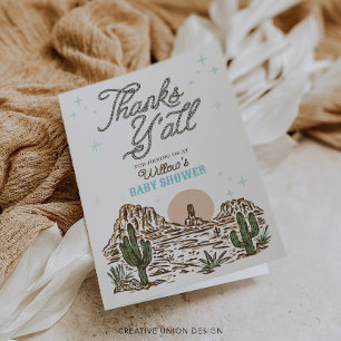 Western Cowboy Boy Baby Shower Thank You Cards