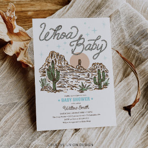 Western Cowboy Boy Whoa Baby Shower Invitation