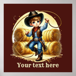 Western cowboy boys customisable poster