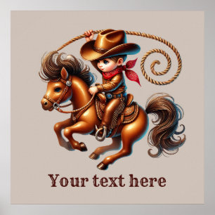 Western cowboy boys customisable poster