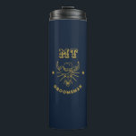 Western Cowboy Bull Skull Logo Vintage Groomsmen Thermal Tumbler<br><div class="desc">Personalised gifts for groomsmen and best man with western cowboy theme. Decorated with cowboy hat with vintage western font. Text and colour are editable using the Design Tool to fit your occasion. Get this customise gift for wedding,  bachelor party,  engagement party or any other special occasions.</div>
