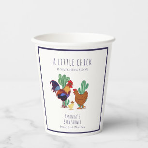 Western Cowboy Cactus Rooster Chicken Baby Shower Paper Cups