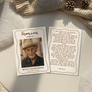 Western Cowboy Celebration of Life Prayer Card