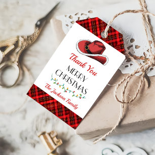 Western Cowboy Christmas Hat Party Thank You Favou Gift Tags