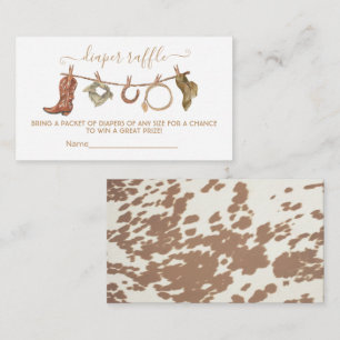 Western Cowboy clothesline Diaper Raffle card