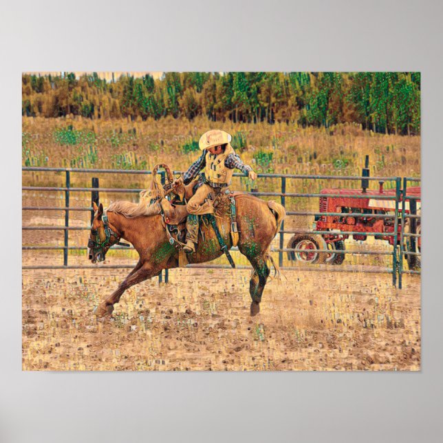 Western Cowboy Country Horse Riding Poster (Front)