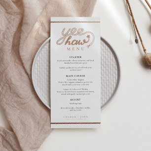 Western Cowboy Country Rustic Wedding Menu