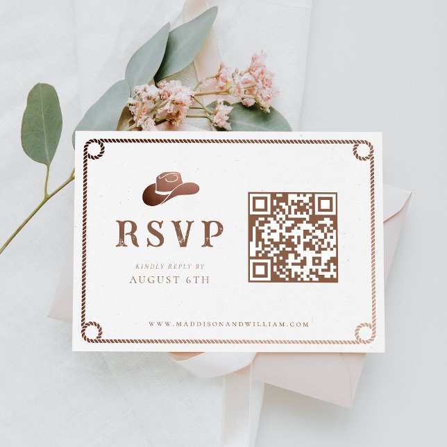 Western Cowboy Country Rustic Wedding RSVP Card (Creator Uploaded)
